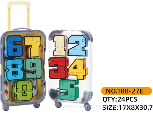 Educational Assembling Building Blocks Action Figure Deformation Robots Number for Children