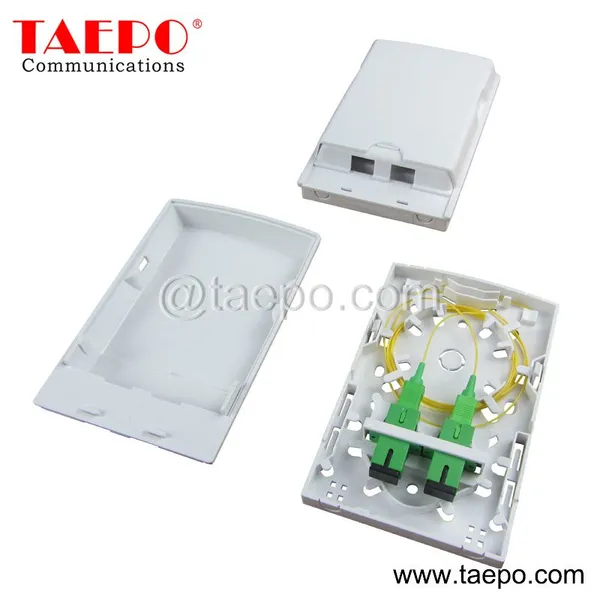 Indoor 2 Fibers Plastic FTB Fiber Terminal Box With SC Adapters and Pigtails From China Manufacturer TAEPO for Sale