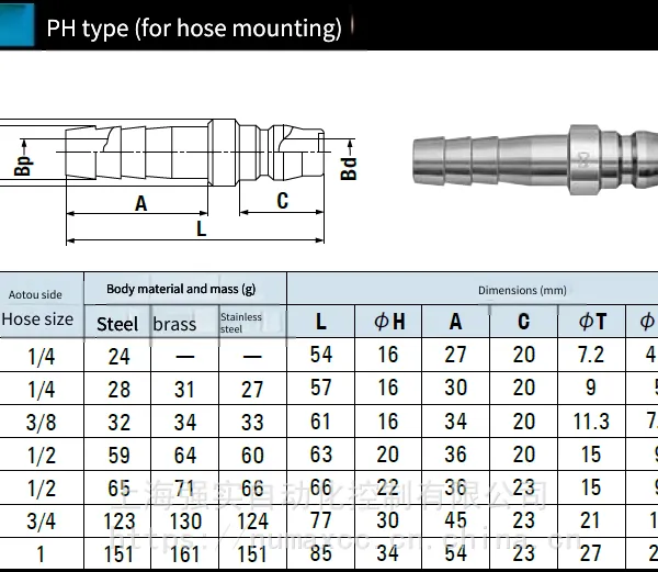 Insert for Installing Japanese Imported Hoses 30ph, Male Connector for Installing 3/8 Hoses photo-3