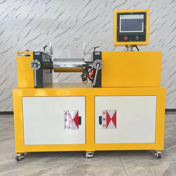 Compact Laboratory Two Roll Mixing Mill for PE PP Polymer Material Mixing and Testing photo-4