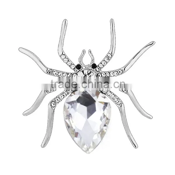 Transparent Crystal Brooch Rhinstone Silver Animal Spider Brooch Fashion Brooch photo-2