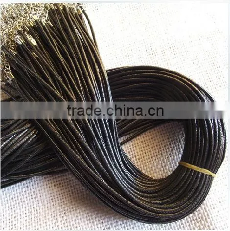 Wholesale Braid Leather Cord Necklace Lobster Clasp Chain Leather Chains