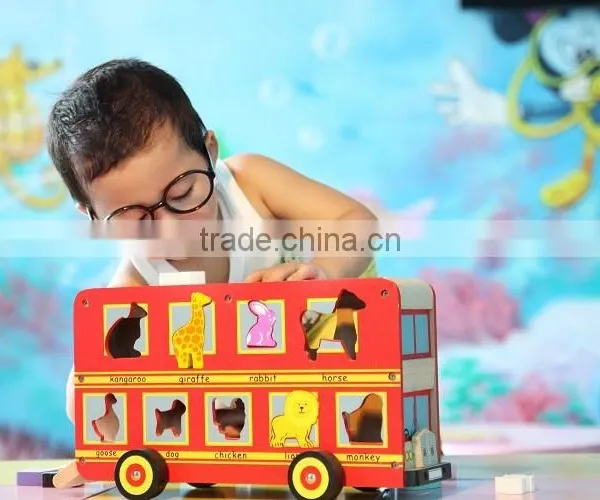 Wooden Animal Bus Toy
