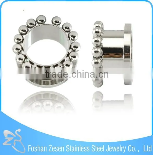 New Design Body Piercing Jewelry Stainless Steel Ear Tunnel With Beads photo-3