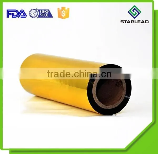 Free Sample Offered Color PET Film, Gold Metallized PET Film, Golden Polyester Film photo-5