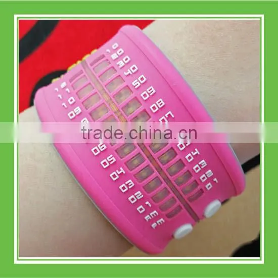 Top Quality Baby Rinne Women Waterproof Foldable Pink Rubber Wrist LED Watch With Best Quality photo-3