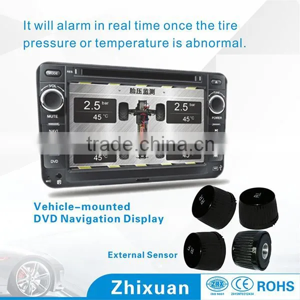 Factory Wholesale Wireless TPMS in Radio DVD Navigation Display Tire Pressure and Temperature Data of Four Tires photo-2