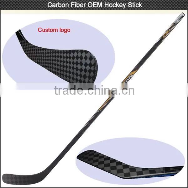 High Performance 3K/12/UD 100% Full Carbon Fiber OEM Composite Hockey Sticks Senior / Intermadiate/ Junior / Youth