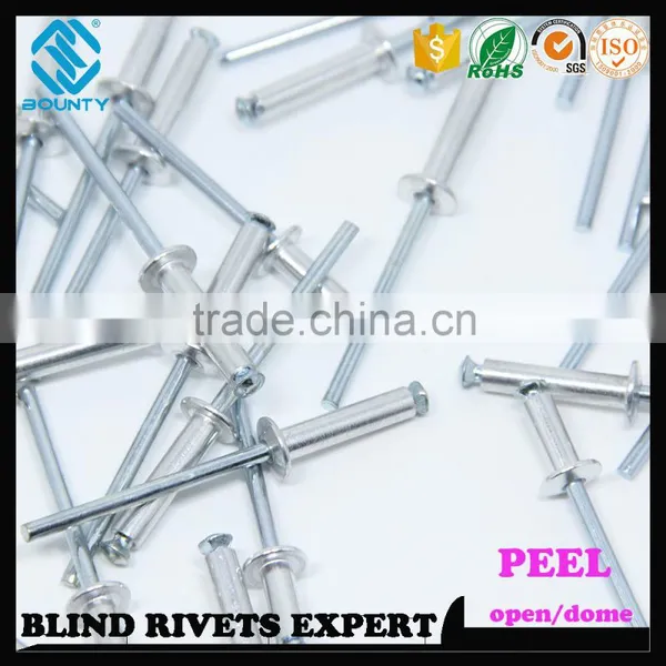 HIGH QUALITY OPEN END FACTORY BUTTON HEAD AL/ST PEEL RIVETS photo-2