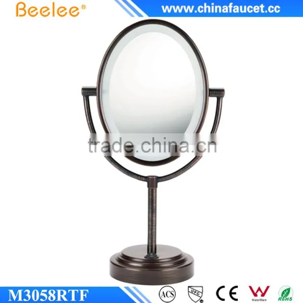 Antique Copper Two Way Mirror LED Thin Bedroom Decorative Table Mirror photo-2