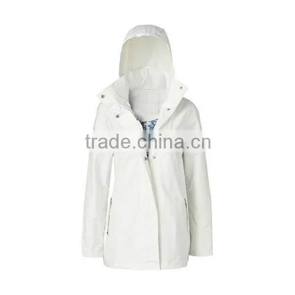 Europe Noble Ladies' Raincoat /waterproof Parka With Hood,figure Flattering Raincoat