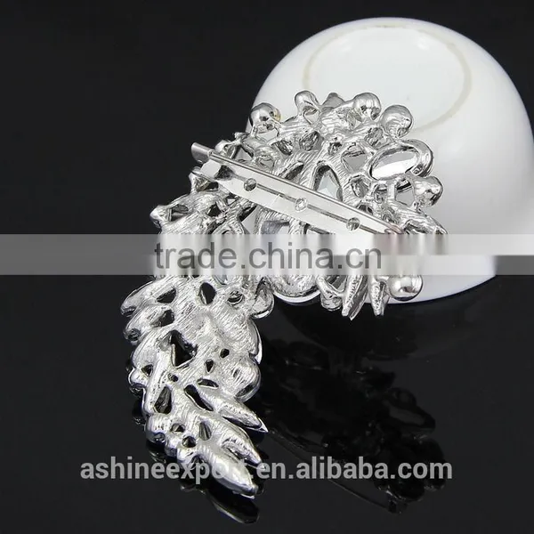 Beautiful Cheap Elegant Bulk Crystal Flower Rhinestone Brooch/handmade Rhinestone Brooch photo-4