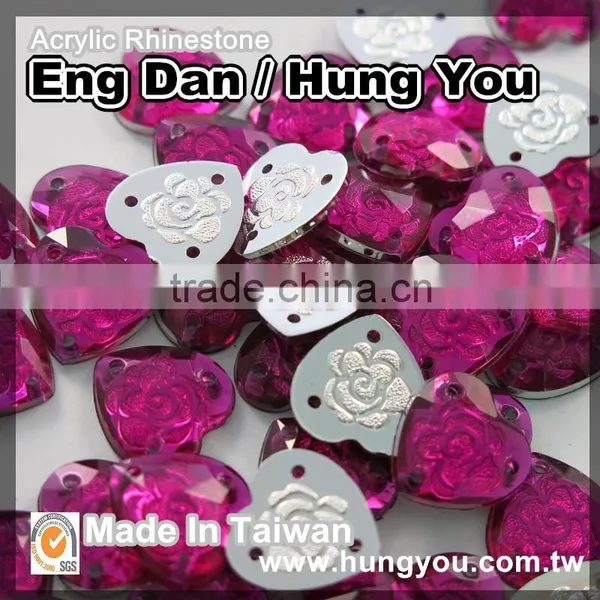 Unique Designs Transparent Flat Back Embossed Sew on Acrylic Rhinestone photo-4
