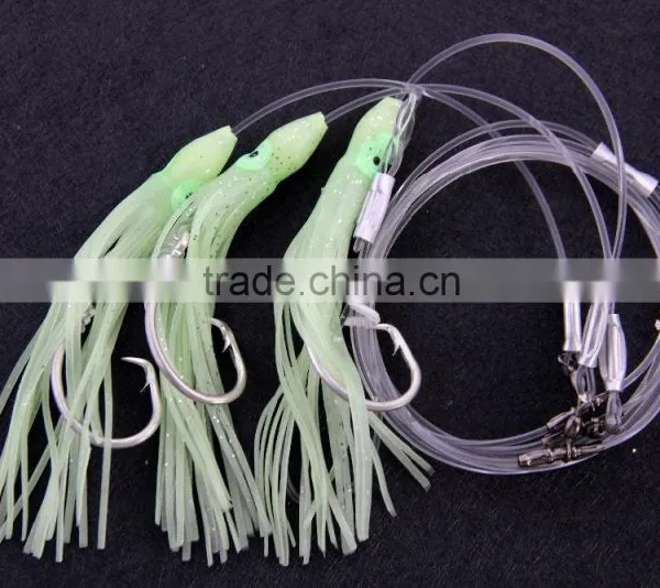 Groper Heavy Duty Rigs Two or Three Luminous Squids 13/0 Recurve Circle Hooks Effective on Other Deep Water Fish photo-3