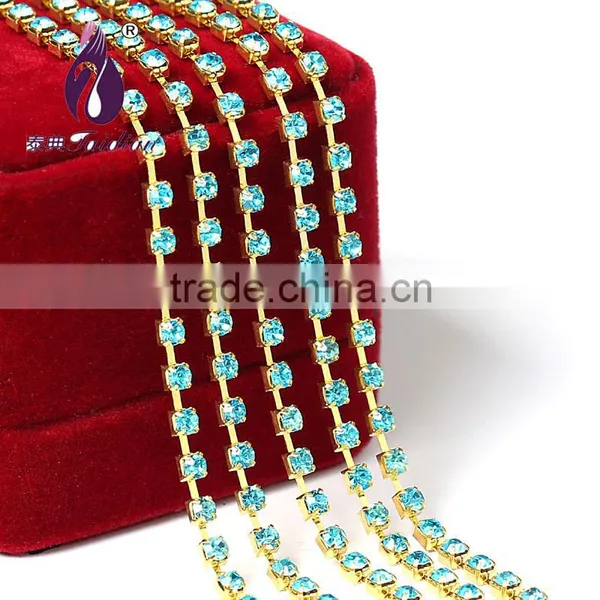 Ss10 2.7-2.8mm Silver Single Row Rhinestone Cup Chain for Bags,Shoes,Garment Decoration photo-2