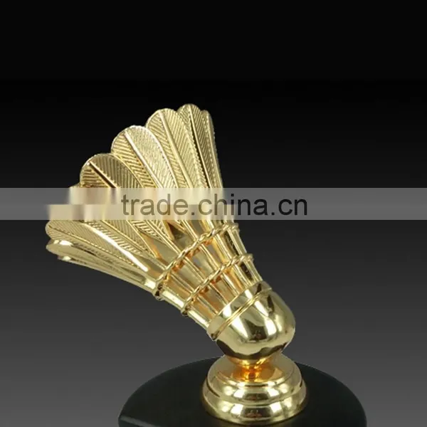 Golden Badminton Shuttlecock Award Black K9 Crystal Base Factory Direct Metal Metal Gold Sport Trophy Cup Quality Choice photo-4