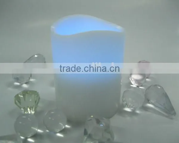 Battery operated color flame glowing led wax moon candles