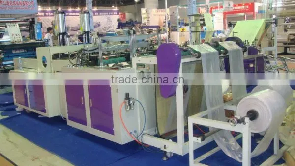 HIGH SPEED DOUBLE LINE HOT CUTTING T-SHIRT BAG MAKING MACHINE photo-2