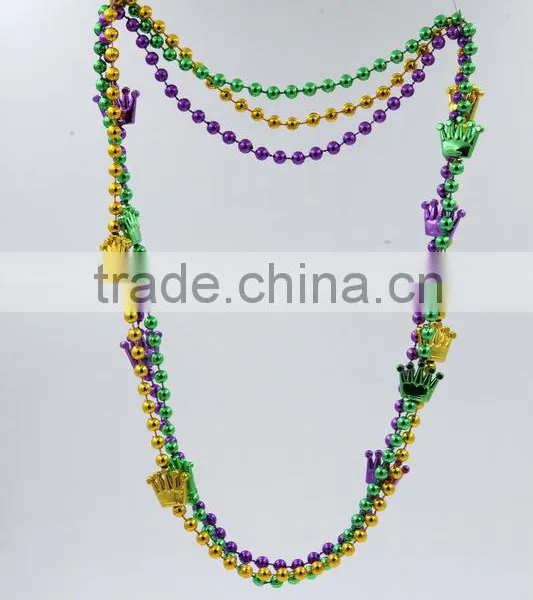 Carnival Party Bead Chain Necklace Black Plated Metal Ball Chain
