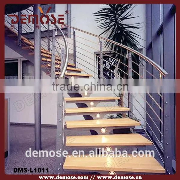 Modern Railing Stair With Colorful Led Light