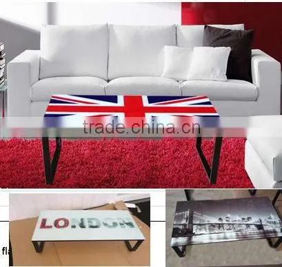 2015 Hot Sale Tempered Glass Black Leg Coffee Table photo-4