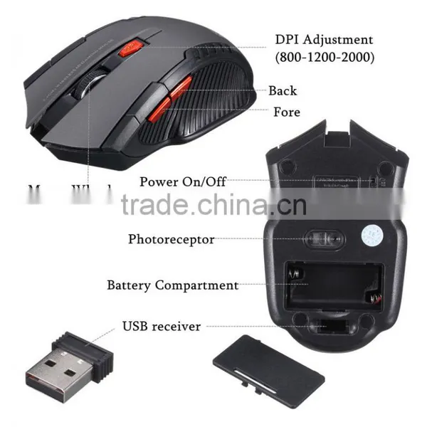 2.4Ghz Mini Portable Wireless Optical Game Mice Professional Mouse For PC Laptop Desktop photo-6