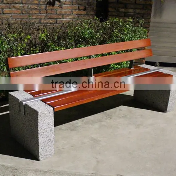 Outdoor Furniture China Wooden Garden Bench Garden Stone Bench photo-2