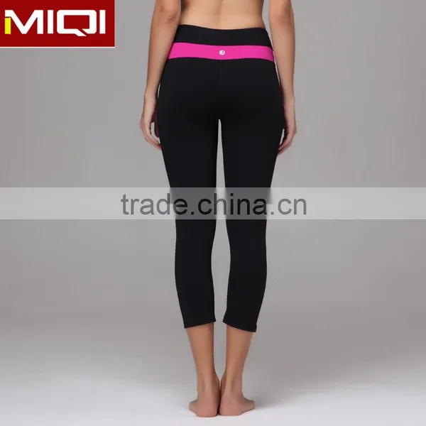 Nylon Spandex Classic Stretch Wearing Tight Womens Yoga Capri Pants photo-4