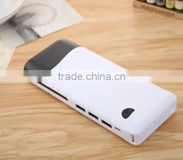 Portable Power Bank for Smartphones 12000mAh FashionableTriple USB Out With Table Lamp