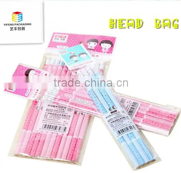 Wholesale Custom Opp/cpp Plastic Header Bags /stationery Promotion Packaging Bags