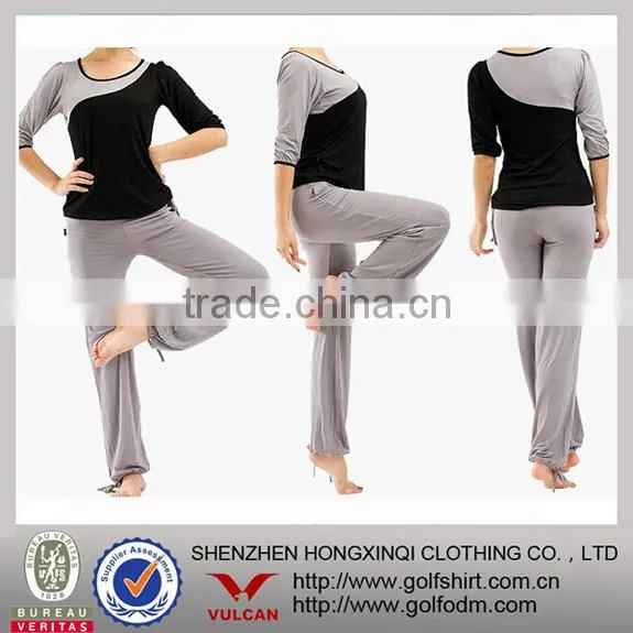 Bamboo Fiber Elegant Ladies Sportwear Fintess Yoga Wear