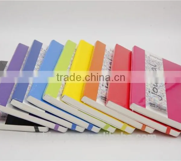 Rianbow Colours Elastic Band Cheap PU Softcover Journal