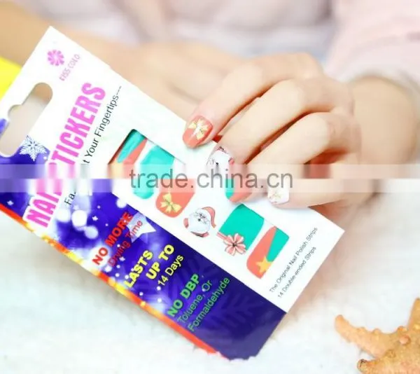High Quality Happy Valentines Day Lovely Shining 3D Sky Red Nail Sticker Kaho Nail Sticker photo-6