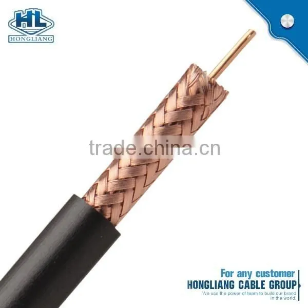 RG59U Coaxial Cable CCA Conductor 75OHM Foan PE Al Foil Shield Bare Copper Wire Braid photo-2