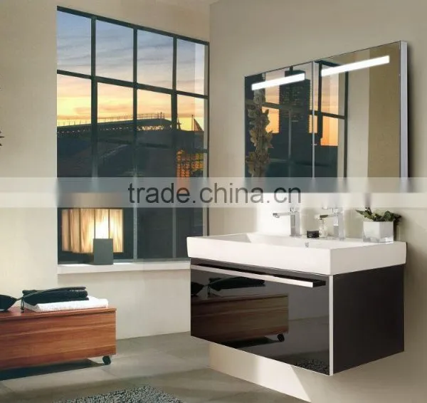 High Quality Led Illuminated Bathroom Mirror Cabinet With Shaver Socket and Tempered Glass Shelves photo-2