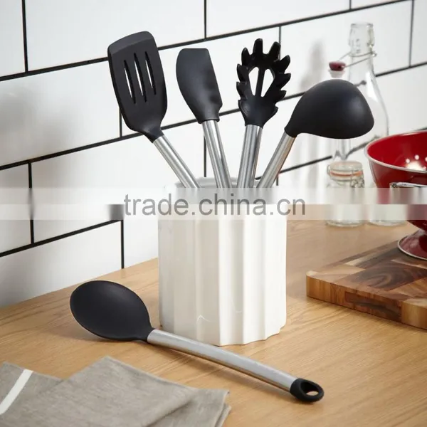 5 Piece Cooking Utensil Set Stainless Steel & Silicone Kitchen Utensils photo-2