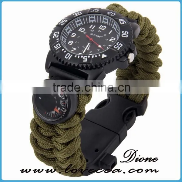 Multifuctional 6 in 1 Survival Paracord Bracelet Compass Watch Hiking Different Colors Outdoor Camping photo-4
