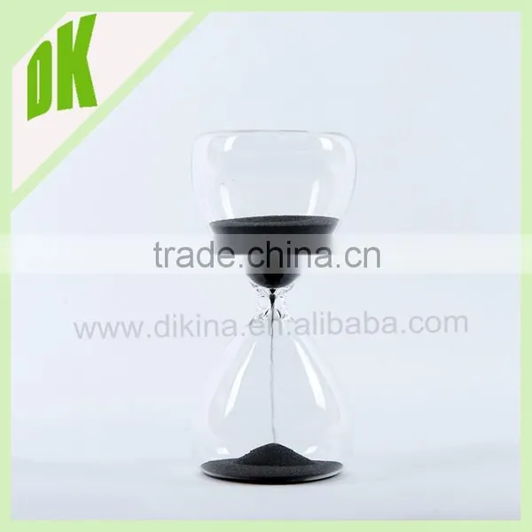Gorgeous Large Clear Hourglass With Black Sand. Hourglass - 30 Minute Timer. Wholesale Custom Glass Sand Timer photo-2