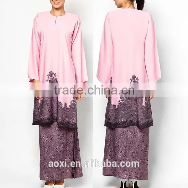 Loose Style Embroidered Matched Scarf Women Muslim Dress