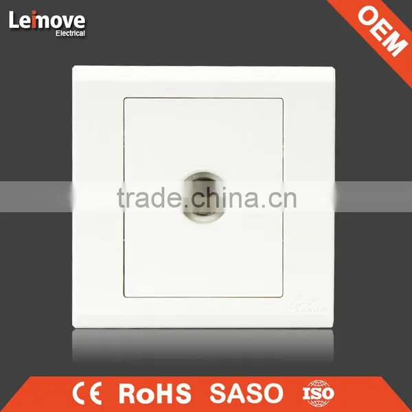 High Quality Frosted Faceplate PC White Double TV Walll Socket photo-4