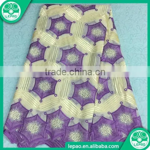 2016 New Design 100% Cotton African Wax Hollandais Print Fabric With Embroidered Fabrics Guipure Lace photo-3