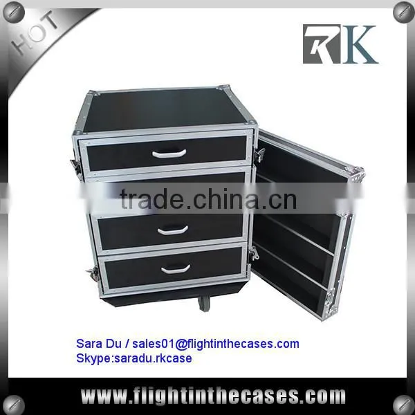 14U Rack Drawe Flight Case With Wheels, 4 Drawers-- 2 x 4U, 2 x 3U High photo-4