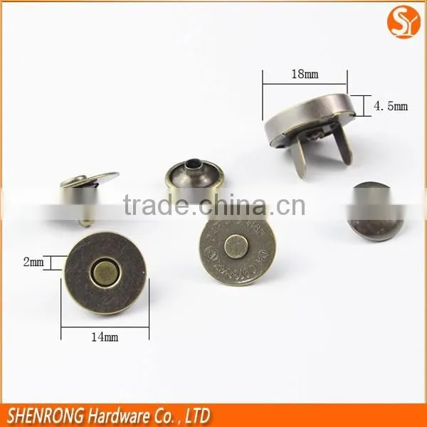 Wholesale Ultra Thin Antique Brass Rivet Metal Magnetic Buttons photo-3