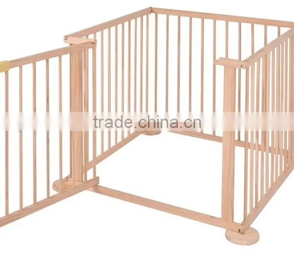 European Standard 4 Side Baby Child Wooden Foldable Kids Playpen Baby Playpen photo-3