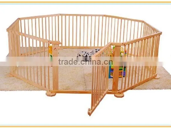 Solid Pine Wood Baby Playpen With Door photo-5