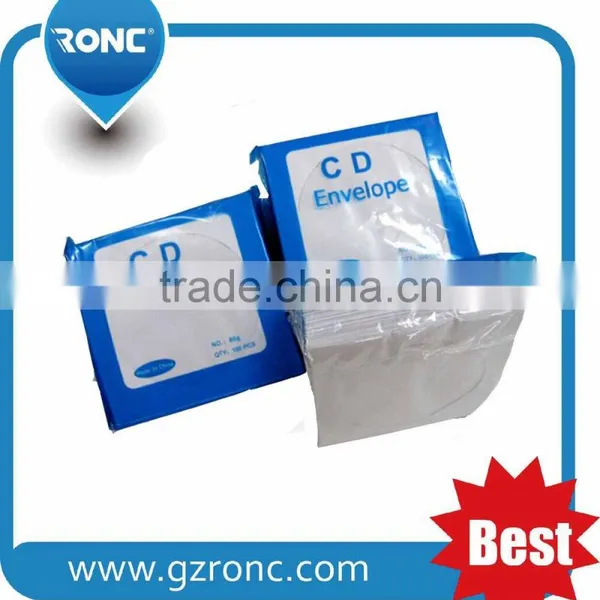 Paper DVD CD CD-R Sleeves White With Window Flap Envelop Case