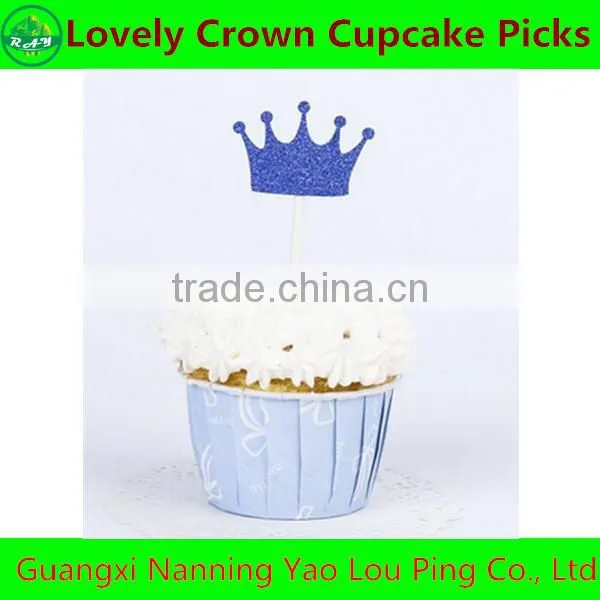 Bling Lovely Crown Cupcake Pick For Decoration Wedding Birthday Party Best Gifts photo-4