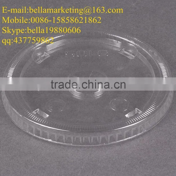 Disposable Flat Plastic Cup Lid With Straw Slot and Identification Buttons photo-3
