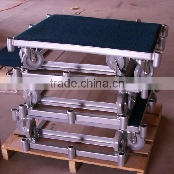Powder Coating Steel Panel Carts With 3 Uprights With 5" Coslon Swivel Castors photo-2