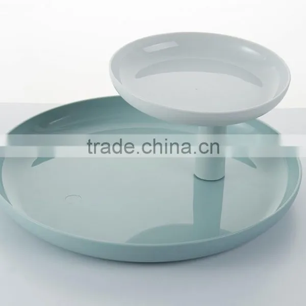 Plastic DIY Round Two Layer Fruit Tray photo-3